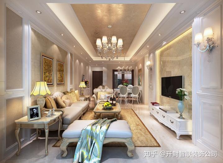 客厅餐厅一体吊顶效果图客厅餐厅一体吊顶怎么处理？-第3张图片