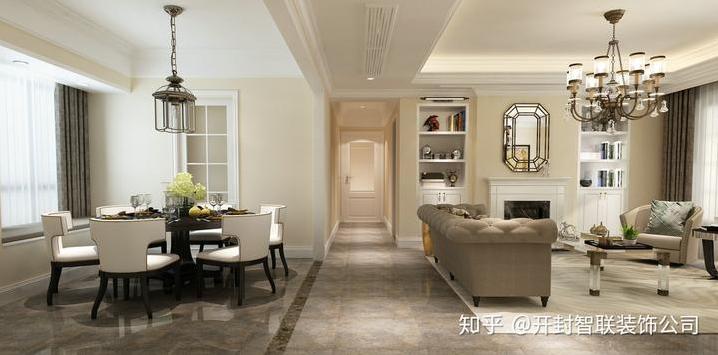 客厅餐厅一体吊顶效果图客厅餐厅一体吊顶怎么处理？-第7张图片