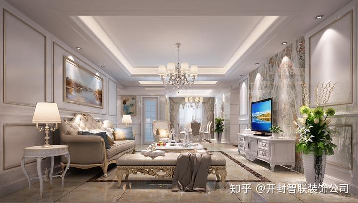 客厅餐厅一体吊顶效果图客厅餐厅一体吊顶怎么处理？-第8张图片